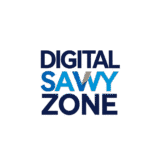 sophisticated tech media logo with electric blues