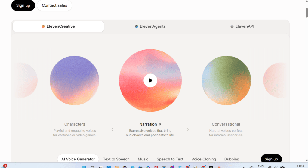 eleven labs front end